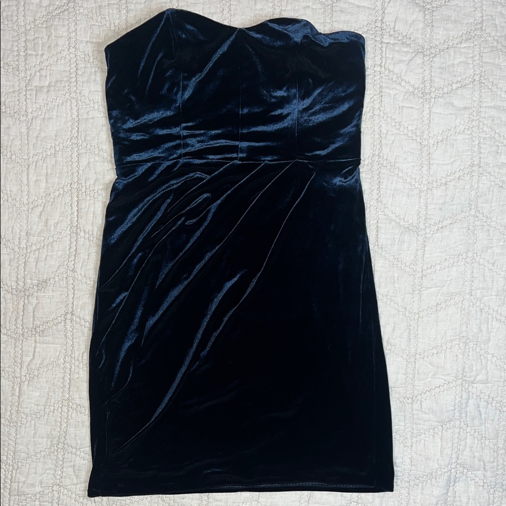 The Limited Midnight Strapless Velvet Dress